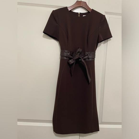 Calvin Klein Brown Bow Interview Sheath Dress - Picture 1 of 2